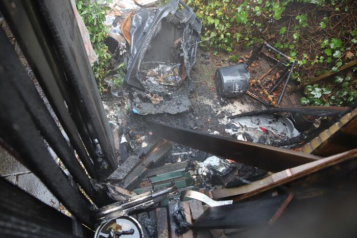 Kliko door brand verwoest