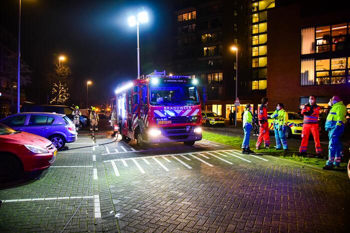 Brand na explosie in winkelpand