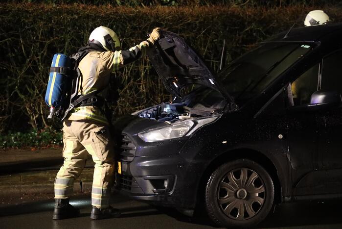 Forse schade na brand in bestelbus