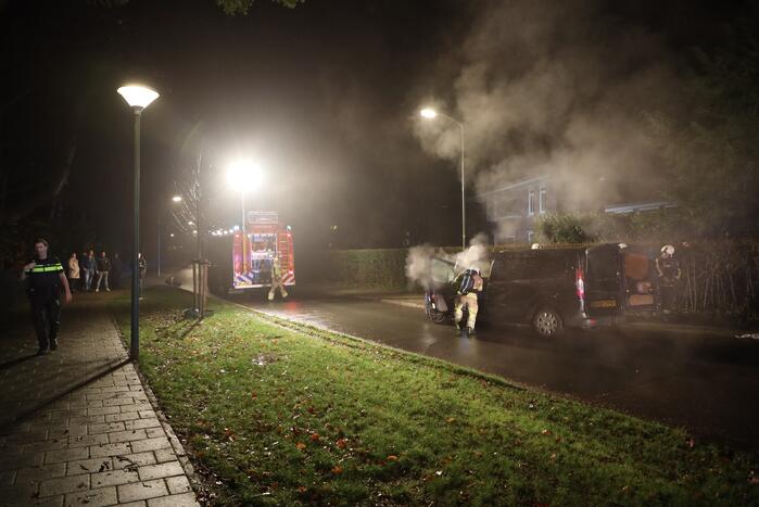 Forse schade na brand in bestelbus