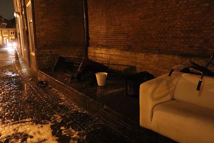 Bank gaat in vlammen op