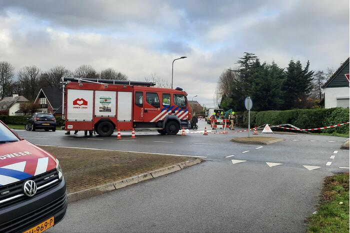 Straat afgezet door gaslek