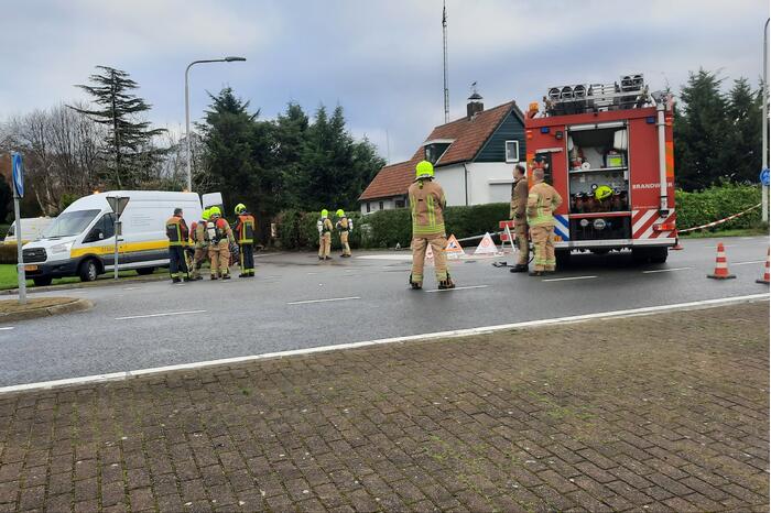 Straat afgezet door gaslek