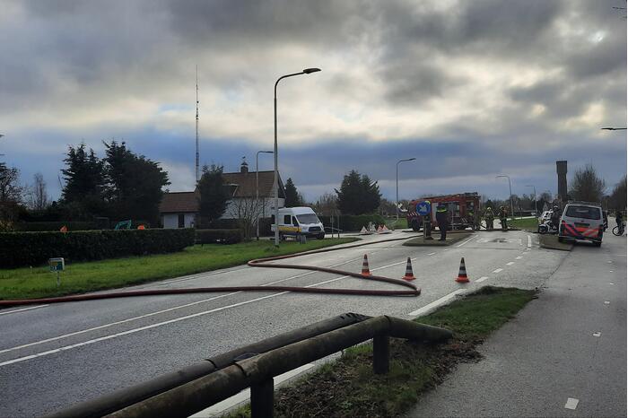 Straat afgezet door gaslek