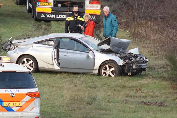 Vangrail heeft veel schade na ongeval