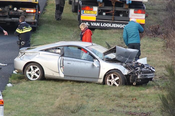 Vangrail heeft veel schade na ongeval