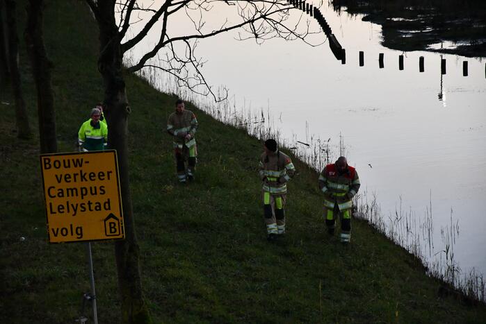 Gewonde zwaan vliegt weg na vangpoging