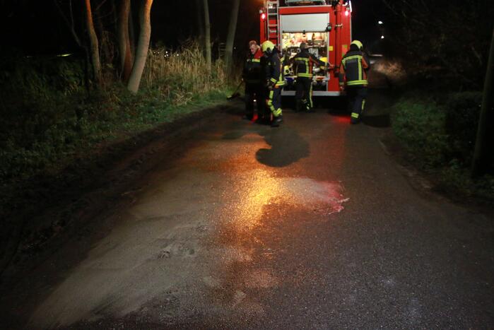 Wegdek gereinigd na brandstoflek