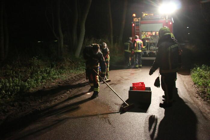 Wegdek gereinigd na brandstoflek