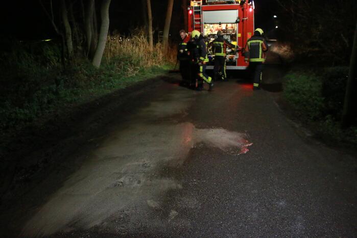 Wegdek gereinigd na brandstoflek