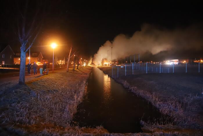 Tribune sportvereniging TOGB in brand