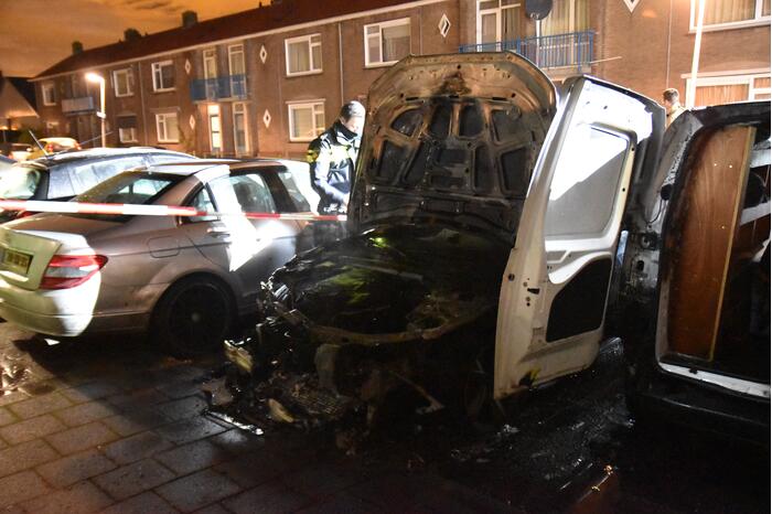 Auto verwoest door brand