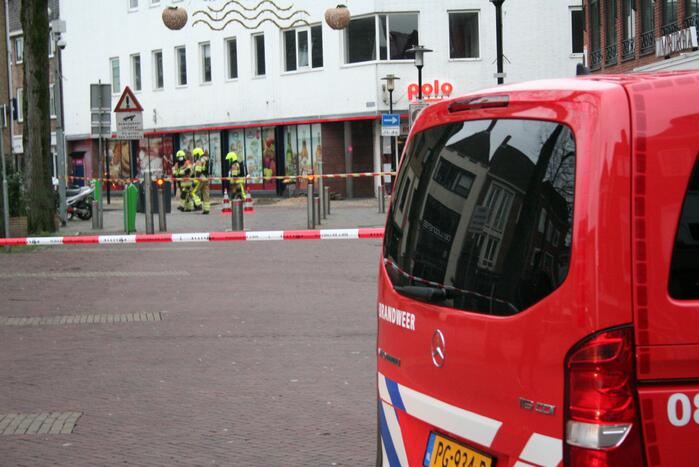 Gaslekkage in winkelstraat