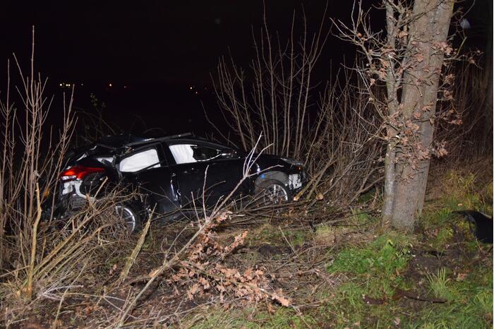 Auto in berm belandt