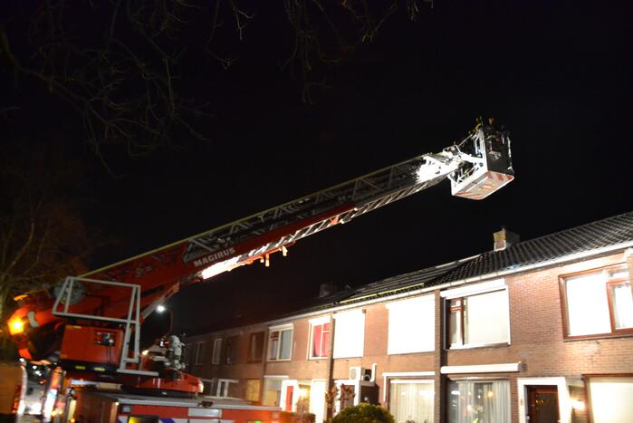Schoorsteen geveegd na brand