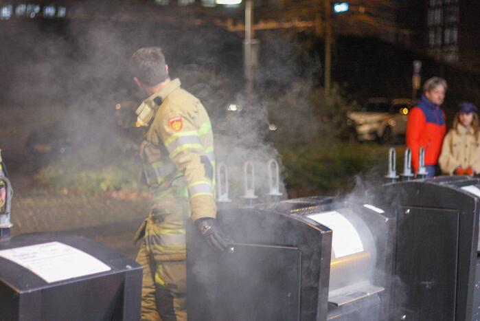Brand ontstaan in ondergrondse container