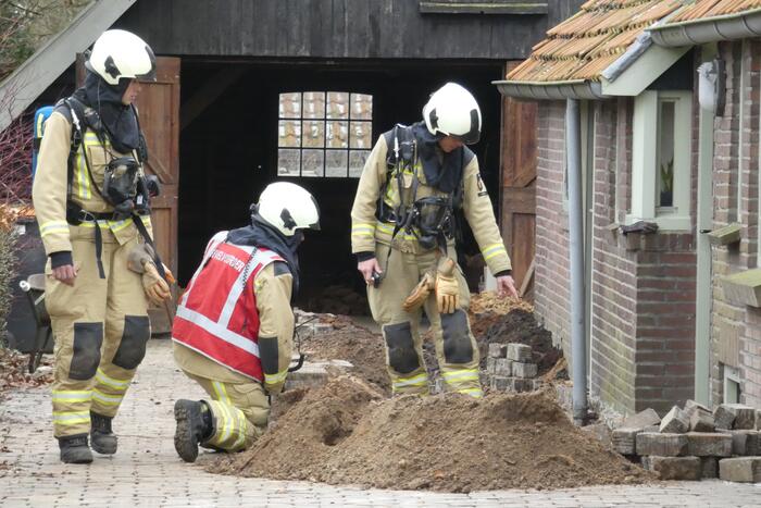 Gasleiding geraakt bij graafwerkzaamheden