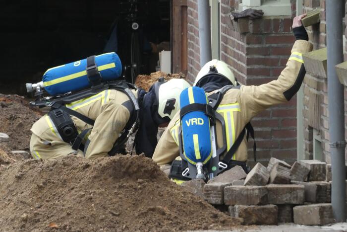 Gasleiding geraakt bij graafwerkzaamheden