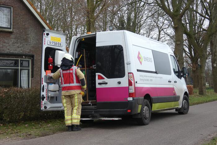 Gasleiding geraakt bij graafwerkzaamheden