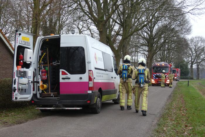 Gasleiding geraakt bij graafwerkzaamheden