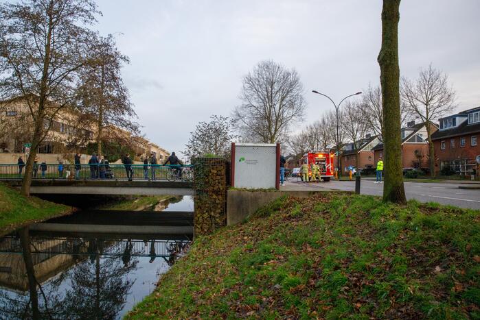 Papiercontainer in brand gestoken