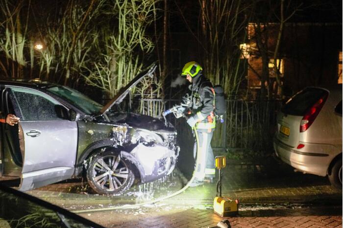 Geparkeerde auto vat vlam