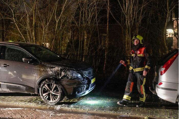 Geparkeerde auto vat vlam