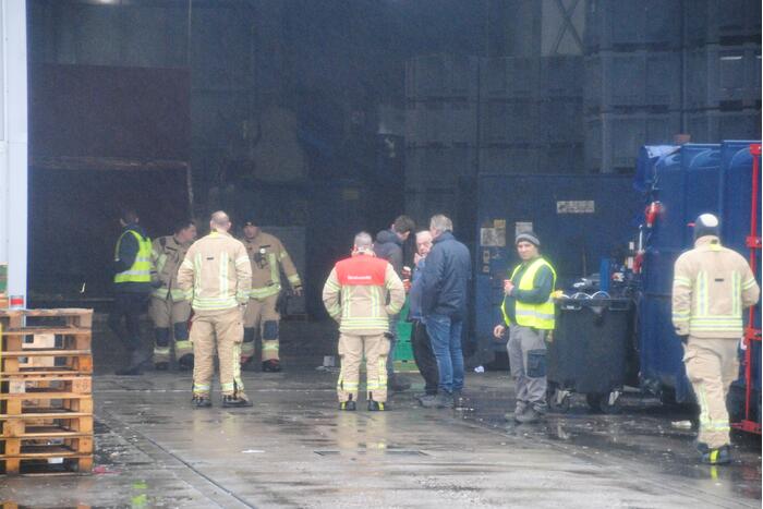 Brand in stroomkast van recycling bedrijf