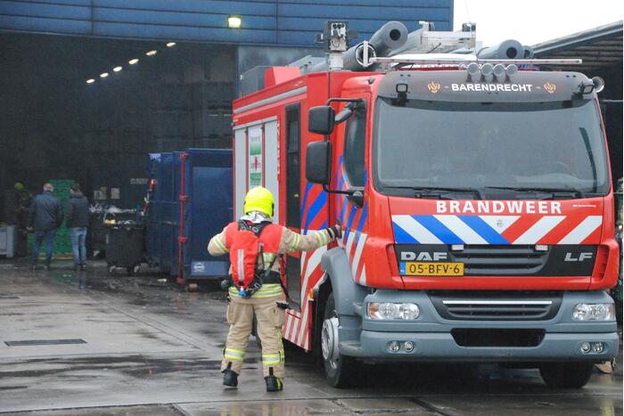 Brand in stroomkast van recycling bedrijf