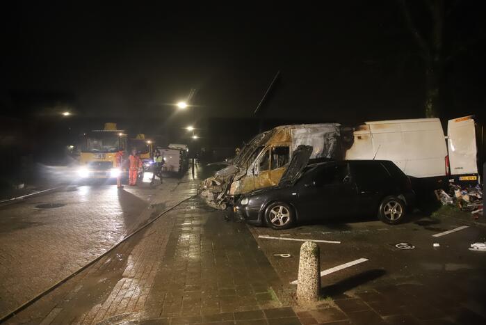 Postpakketten verwoest door brand in bestelbussen