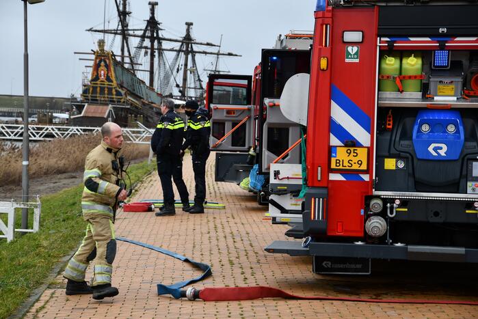 Brand op binnenvaartsschip