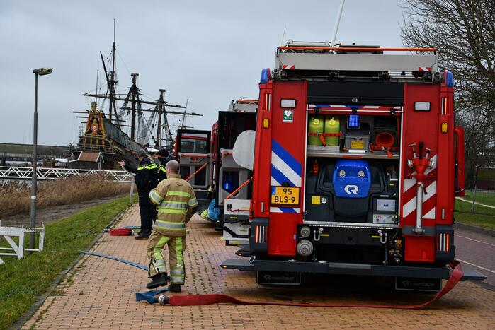 Brand op binnenvaartsschip