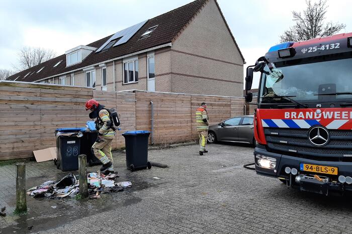 Kliko met papier gaat in vlammen op