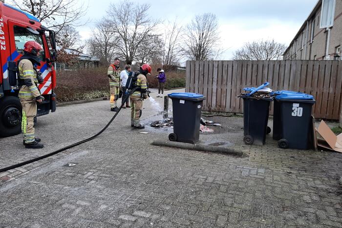Kliko met papier gaat in vlammen op