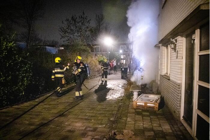 Scooter in brand gestoken
