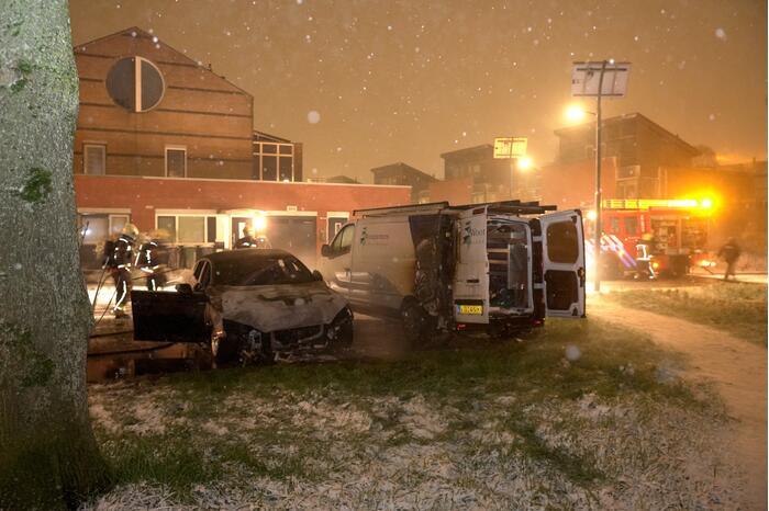 Auto verwoest door brand