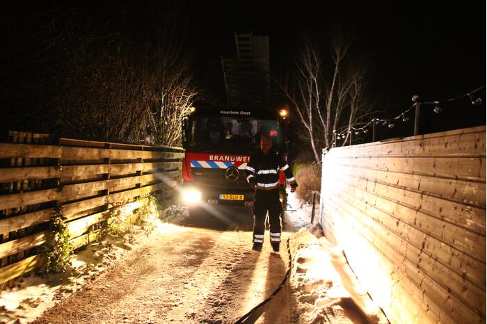 Kachel in brand in chalet