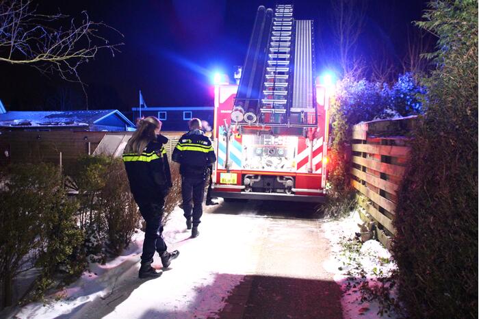 Kachel in brand in chalet