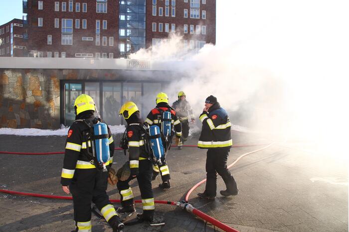 Dikke rookwolken bij brand in restaurant PeperZout