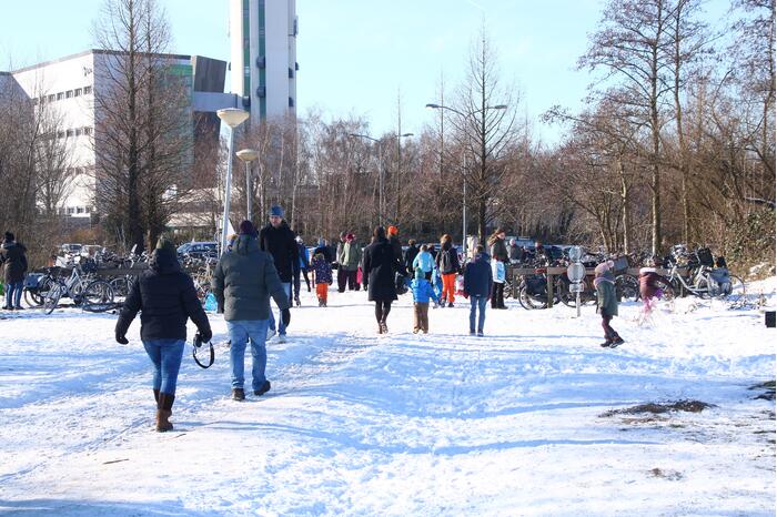 Veerplas zeer druk met schaatsers