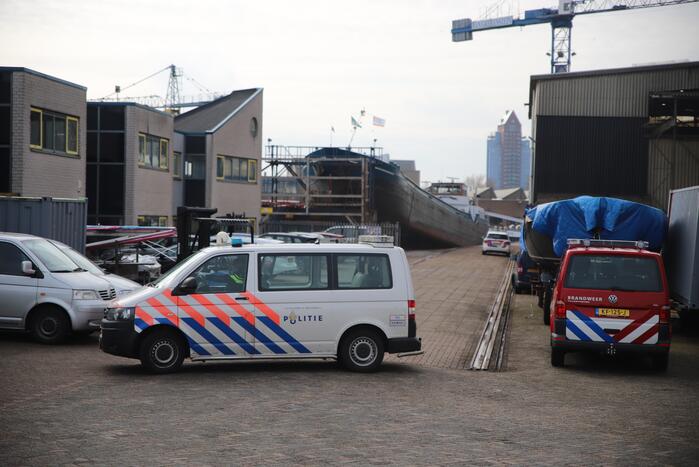 Brand in machinekamer van schip