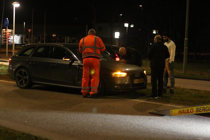 Schade bij ongeval op rotonde