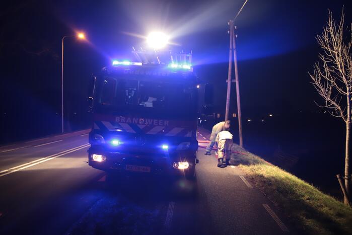 Grote hoop afval in brand