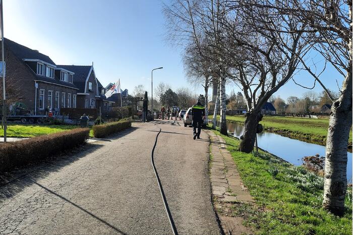 Gasleiding geraakt bij graafwerkzaamheden
