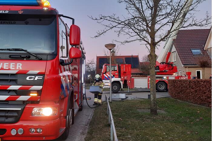 Schoorsteen geveegd na brand