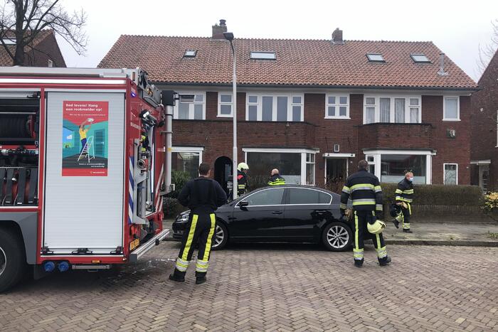 Brand achter woning
