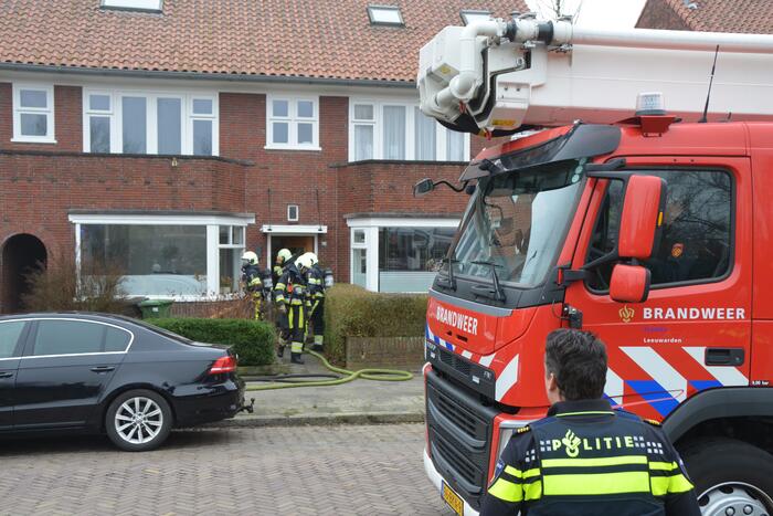 Brand achter woning