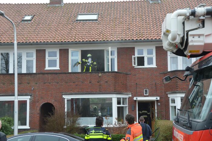 Brand achter woning