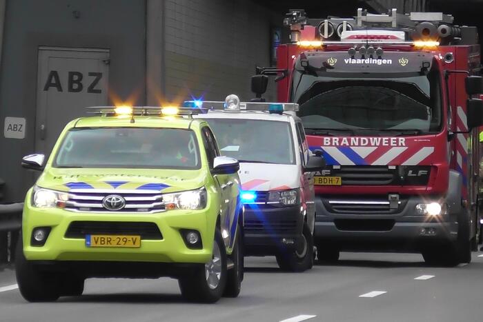 Ongeval met meerdere voertuigen in Beneluxtunnel