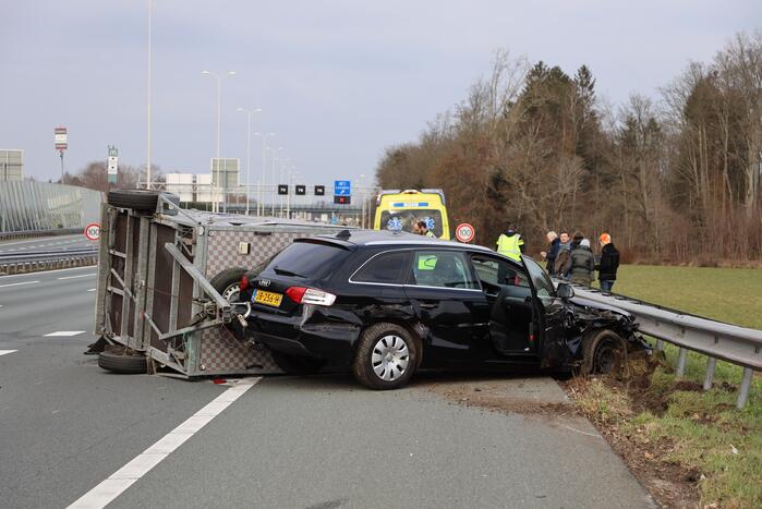 Aanhanger geschaard bij ongeval